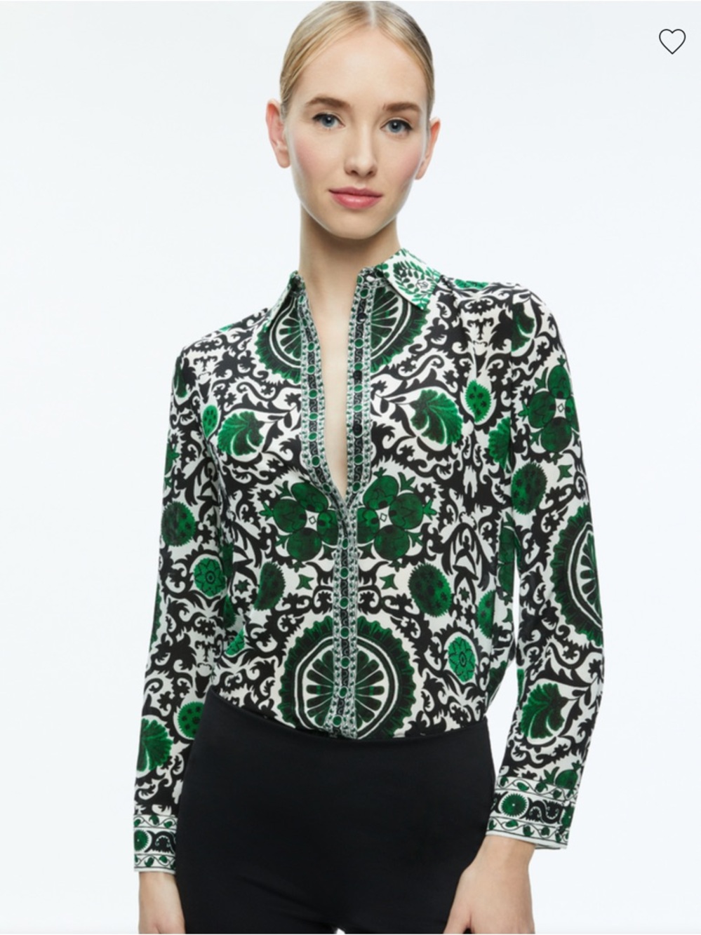 Alice + Olivia Willa Blouse Top. 100% Silk Shirt.  New without tags. - Picture 2 of 13